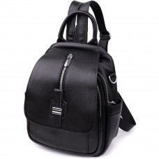 Компактный женский рюкзак из натуральной кожи Vintage 23058 Черный