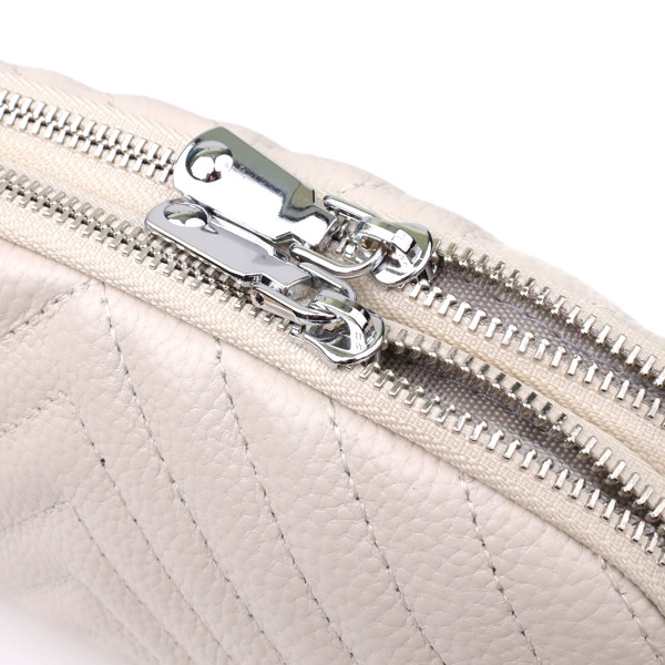 Модная сумка прошита треугольниками из натуральной кожи Vintage 22910 Белый