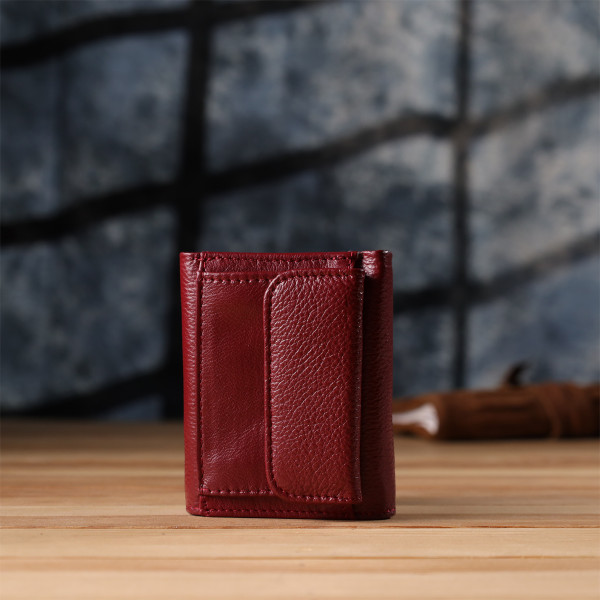 Миниатюрный женский кошелек из натуральной кожи ST Leather 23082 Бордовый