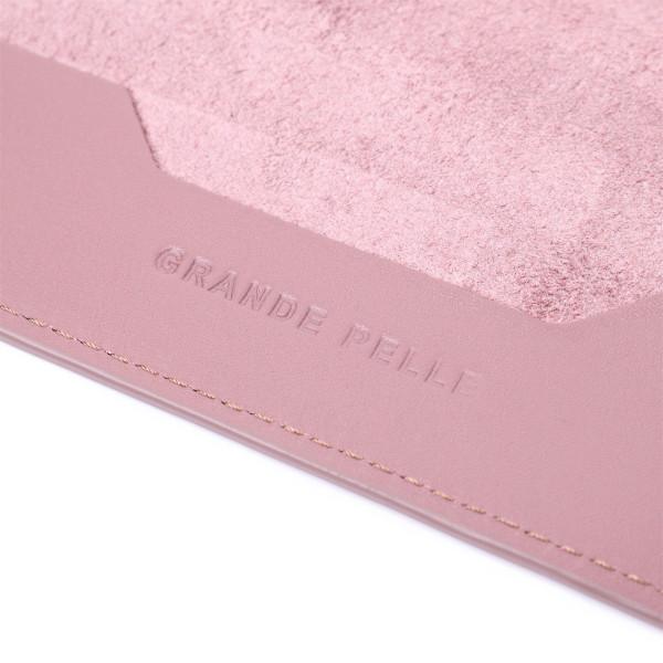 Красивая кожаная обложка на паспорт GRANDE PELLE 16795 Пудровый