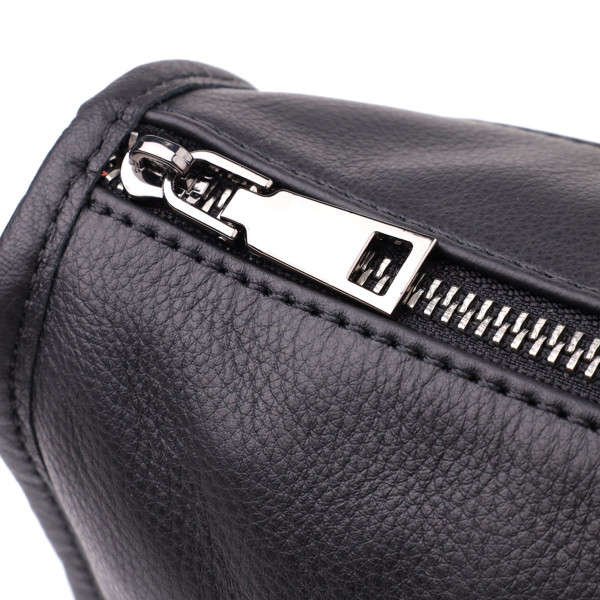 Стильная сумка на плечо из натуральной кожи для женщин Vintage 23001 Черный