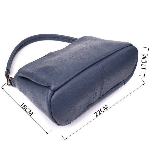 Стильная сумка на плечо из натуральной кожи для женщин Vintage 23009 Синий