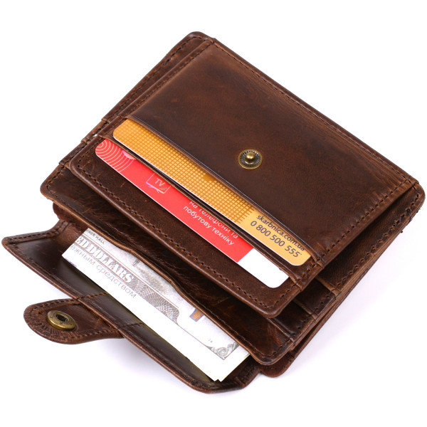 Кожаный мужской кошелек Vintage 20485 Коричневый