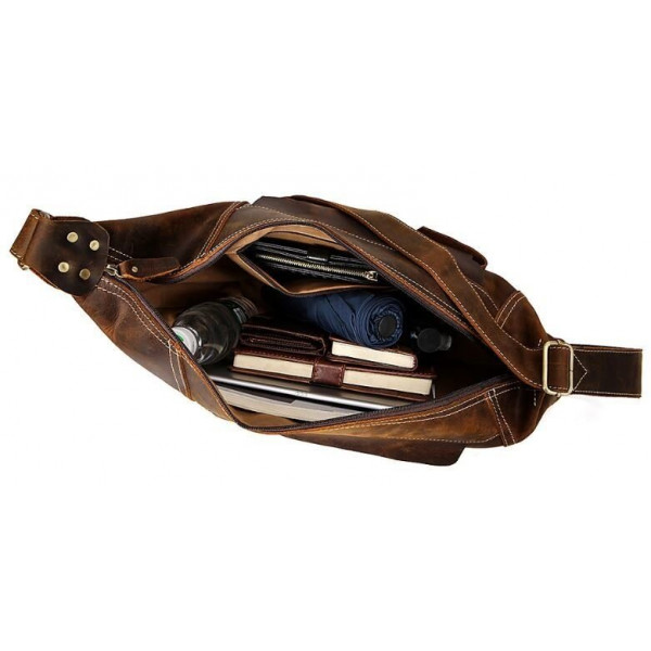 Мужская винтажная сумка через плечо Vintage 14782 Коричневая