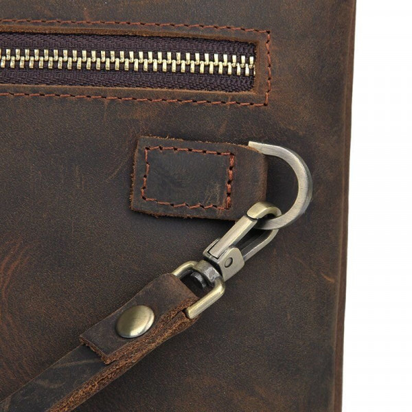 Красивая барсетка мужская в коже Crazy horse Vintage 14954 Коричневая