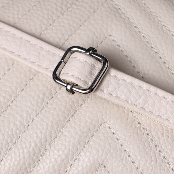 Модная сумка прошита треугольниками из натуральной кожи Vintage 22910 Белый