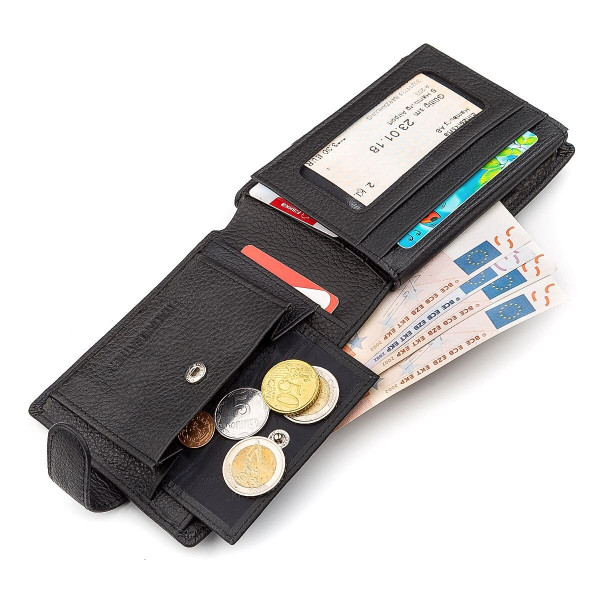 Мужской кошелек ST Leather 18328 (ST137) итальянская кожа Черный