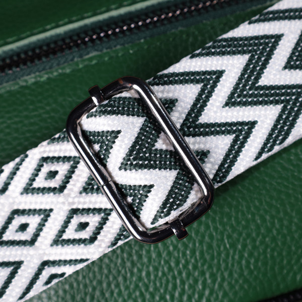 Стеганая женская сумка из натуральной кожи 22857 Vintage Зеленый