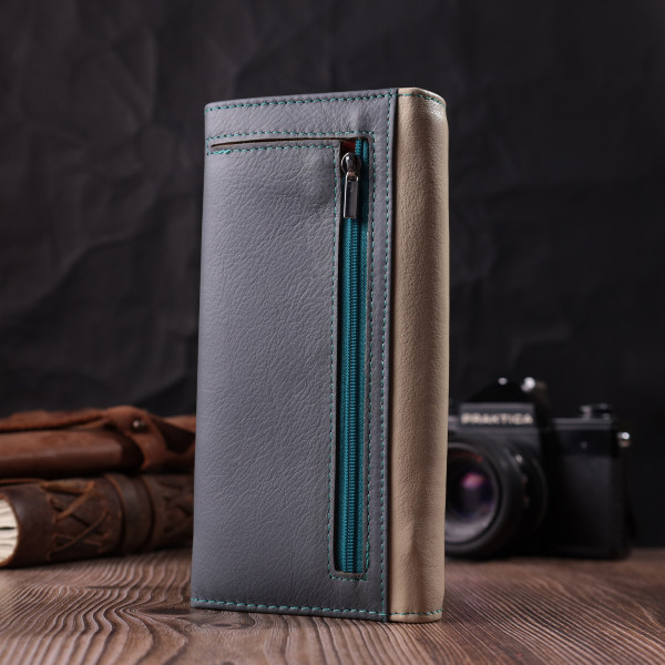 Практичный кошелек для стильных женщин из натуральной кожи ST Leather 22519 Разноцветный