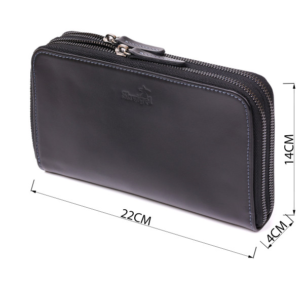 Мужской клатч SHVIGEL 11082 кожаный Черный