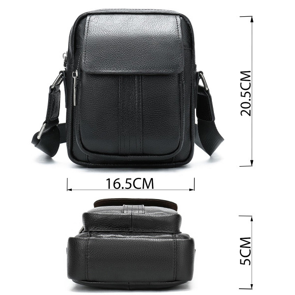 Сумка мужская кожаная флотар Vintage 14943 Черная