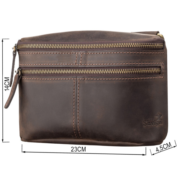Сумка мужская SHVIGEL 11094 кожаная Коричневая