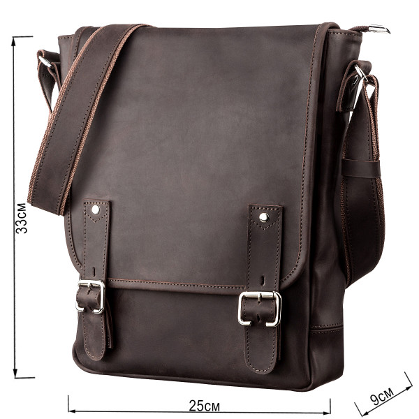 Сумка мужская SHVIGEL 11129 из винтажной кожи Коричневая