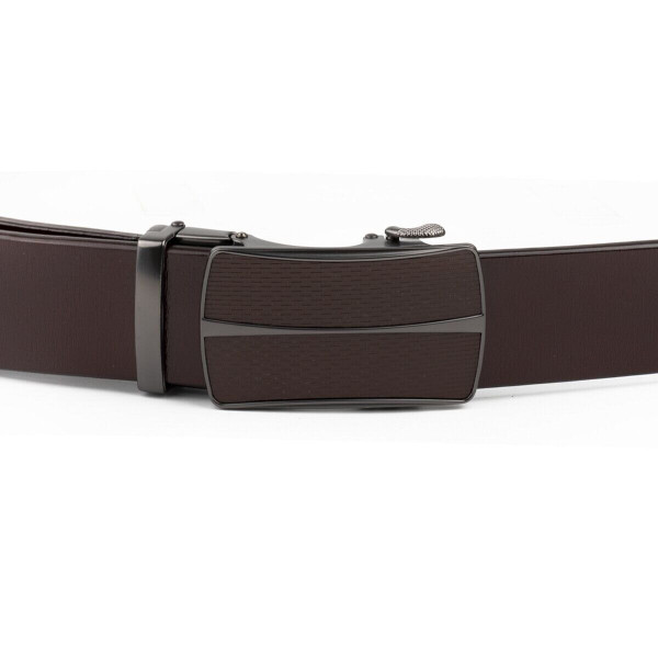 Ремень мужской с автоматической пряжкой Vintage 20305 Коричневый