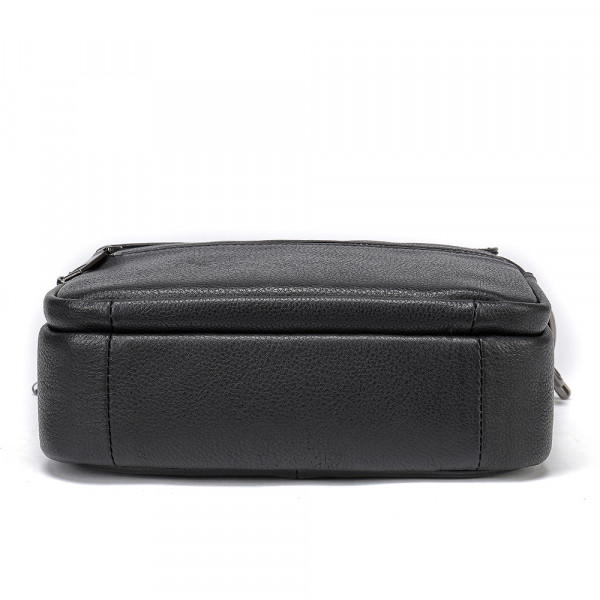 Вертикальная мужская сумка в мягкой коже Vintage 20367 Черная