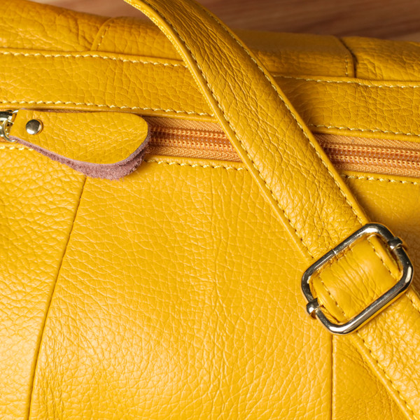 Элегантная кожаная сумка для женщин на каждый день Vintage 22969 Желтый