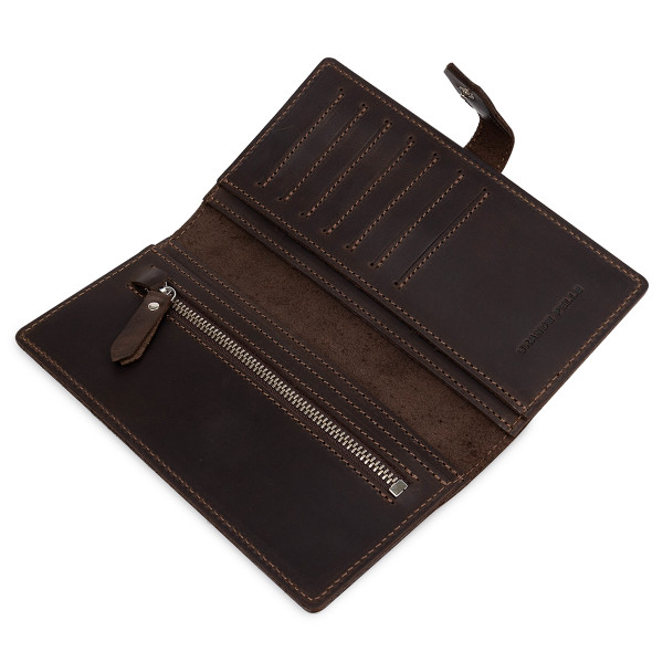 Кожаное мужское матовое портмоне GRANDE PELLE 11515 Коричневый