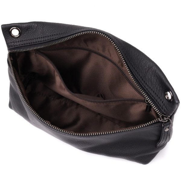 Модная женская сумка на плечо из натуральной кожи Vintage 23004 Черный