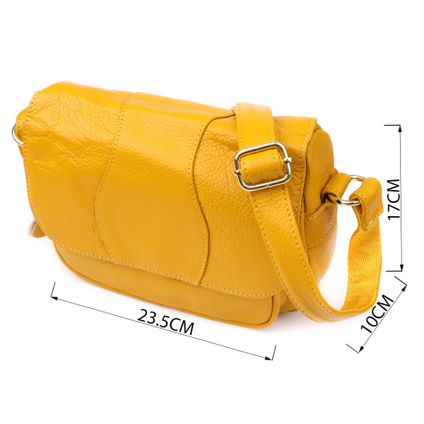 Элегантная кожаная сумка для женщин на каждый день Vintage 22969 Желтый