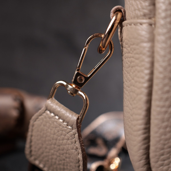 Идеальная женская сумка из натуральной мягкой кожи Vintage 22318 Бежевая