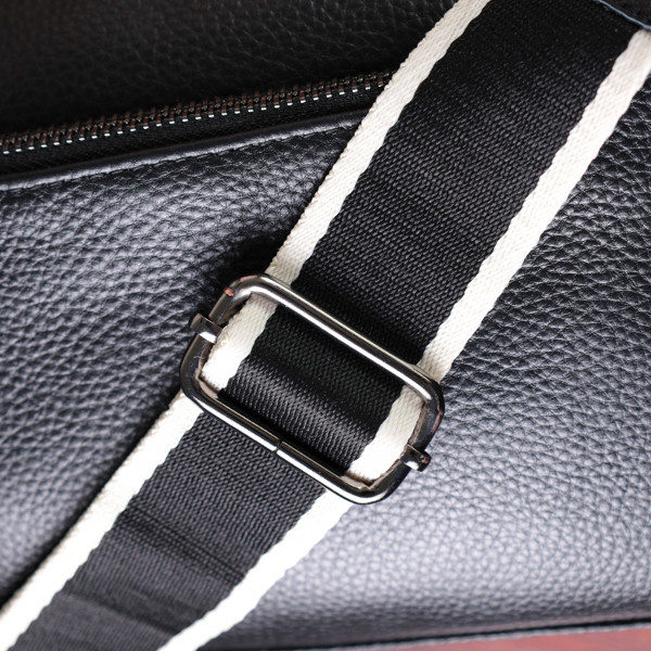 Прямоугольная женская сумка с карманами из натуральной кожи Vintage 22597 Черная