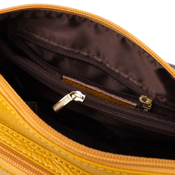 Элегантная кожаная сумка для женщин на каждый день Vintage 22969 Желтый