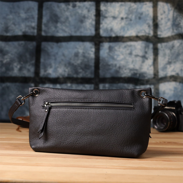 Модная женская сумка на плечо из натуральной кожи Vintage 23004 Черный