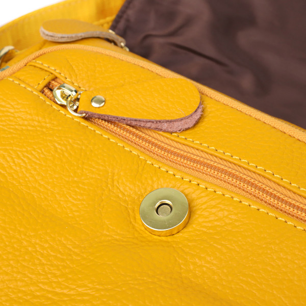 Элегантная кожаная сумка для женщин на каждый день Vintage 22969 Желтый