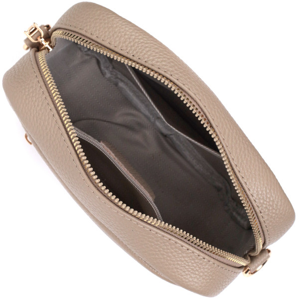 Идеальная женская сумка из натуральной мягкой кожи Vintage 22318 Бежевая