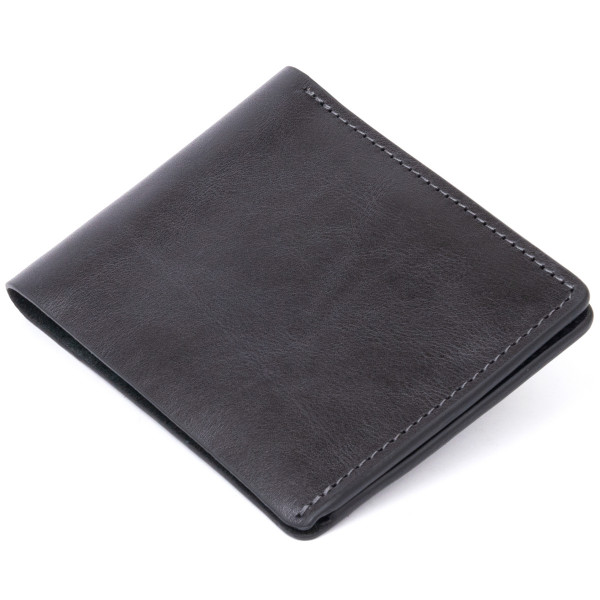 Горизонтальное портмоне в гладкой коже без застежки GRANDE PELLE 11311 Черное