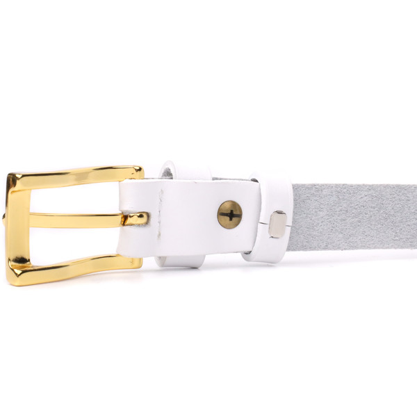 Стильный тонкий кожаный ремень для женщин GRANDE PELLE 22948 Белый