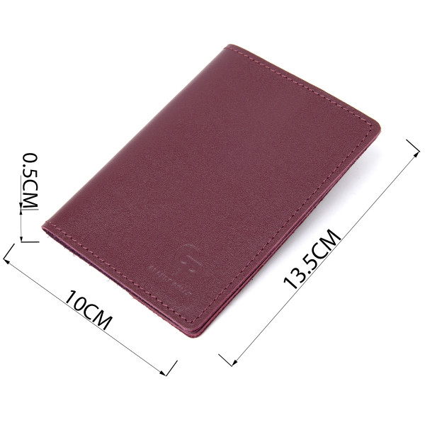 Матовая кожаная обложка на паспорт GRANDE PELLE 11482 Бордовый