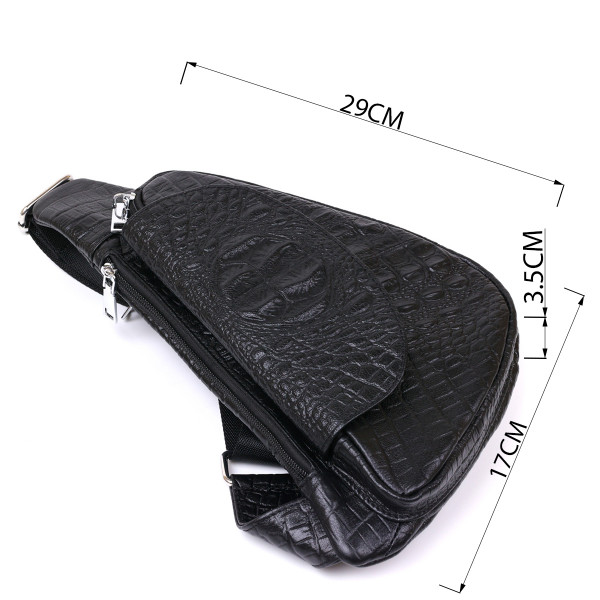 Мужская сумка из натуральной кожи через плечо Vintage 20489 Черный