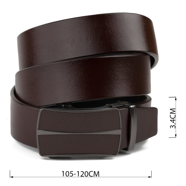 Ремень мужской с автоматической пряжкой Vintage 20305 Коричневый