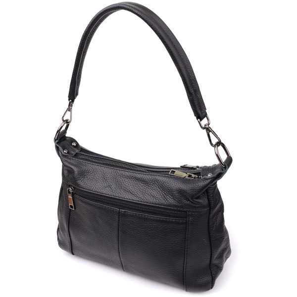 Практичная женская сумка из натуральной кожи Vintage 23011 Черный