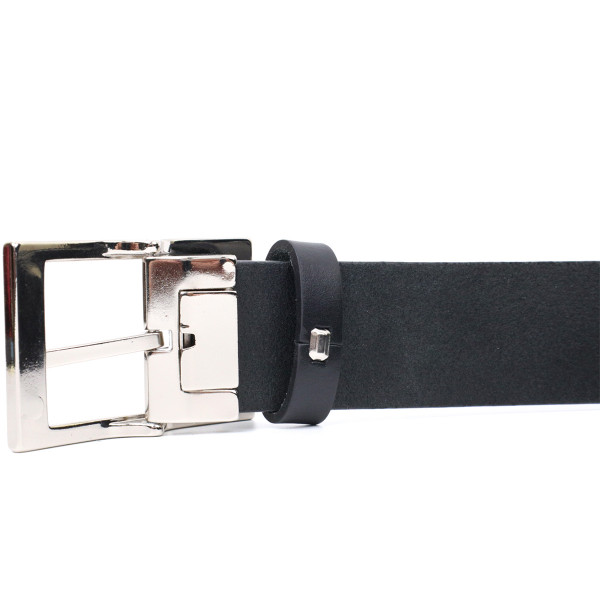 Кожаный брючный ремень для мужчин из квадратной пряжкой GRANDE PELLE 11678 Черный