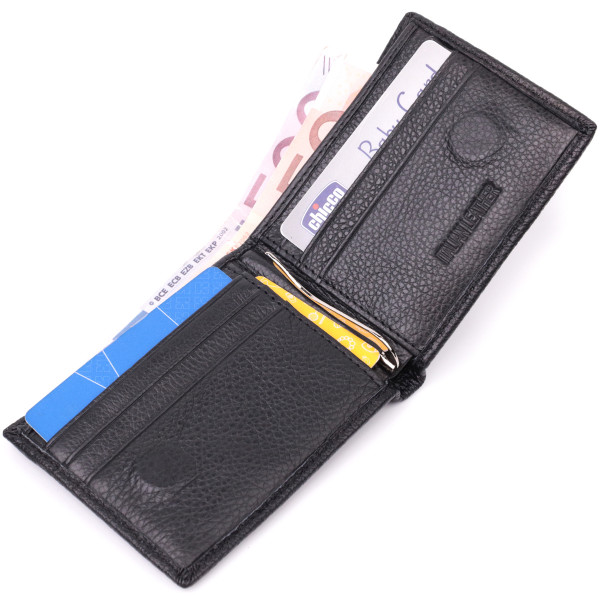 Качественный зажим из натуральной кожи ST Leather 22472 Черный