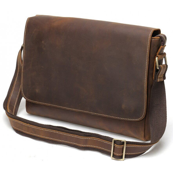 Сумка мужская crazy horse Vintage 14780 Коричневая