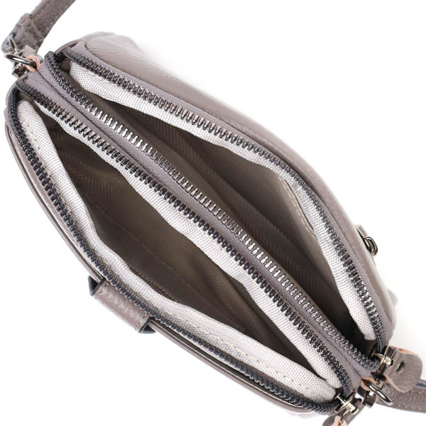 Сумка-клатч в стильном дизайне из натуральной кожи 22099 Vintage Серая