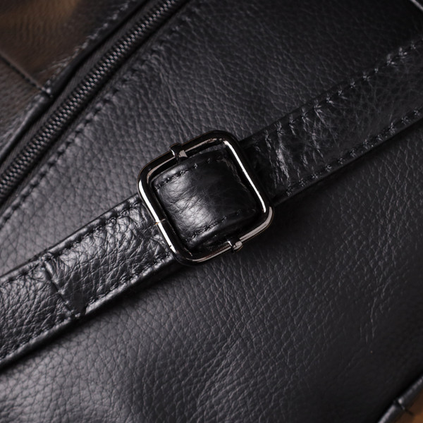 Небольшая женская сумка с двумя ремешками из натуральной кожи Vintage 23014 Черный