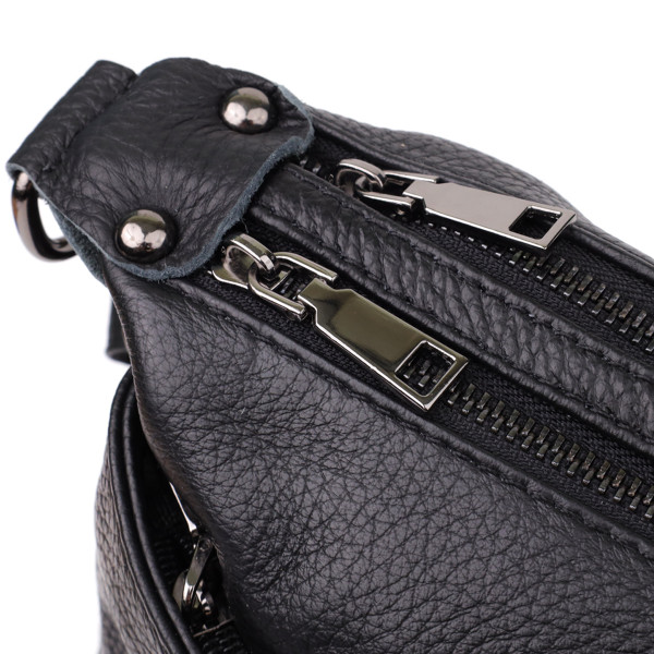 Практичная женская сумка из натуральной кожи Vintage 23011 Черный