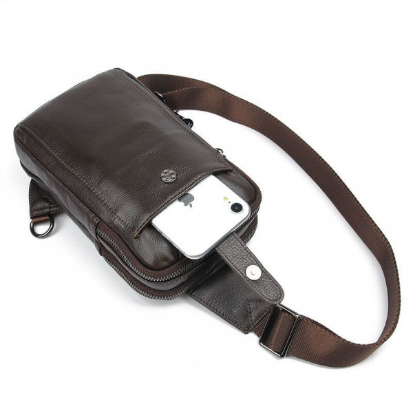 Сумка мужская кожаная через плечо Vintage 14983 Коричневая