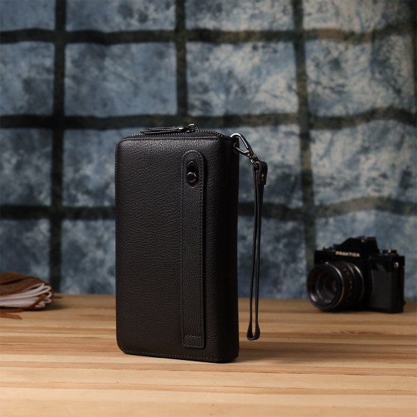 Интересный мужской клатч из натуральной кожи Vintage 23063 Черный