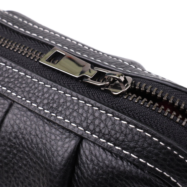 Женская сумка из мягкой натуральной кожи с акцентом на драпировку Vintage 22896 Черный