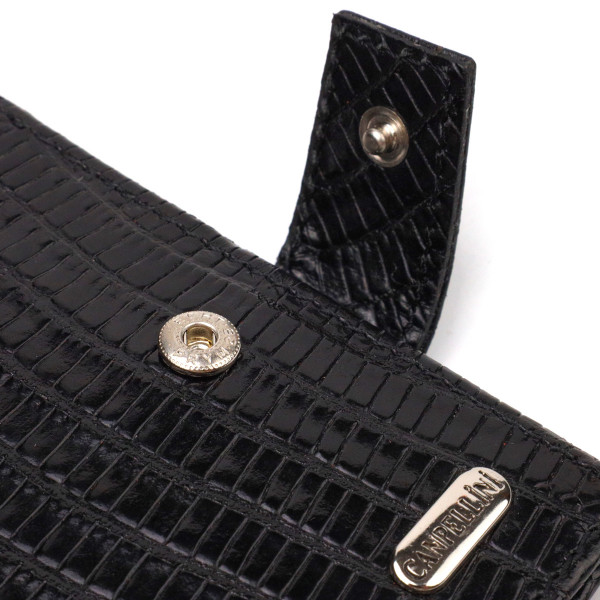 Интересный мужской бумажник из натуральной фактурной кожи CANPELLINI 21789 Черный