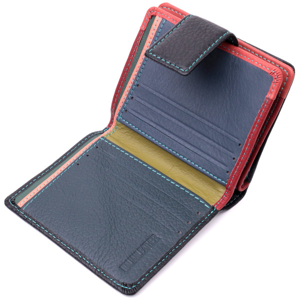 Вертикальный небольшой женский кошелек из натуральной кожи ST Leather 19436 Черный