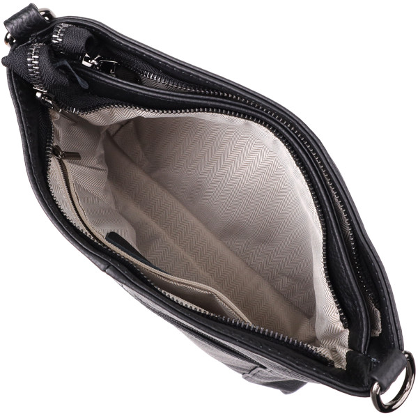 Небольшая женская сумка с двумя ремешками из натуральной кожи Vintage 23014 Черный