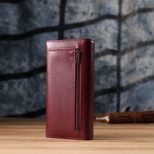 Практичный кошелек для женщин из натуральной кожи ST Leather 23098 Бордовый