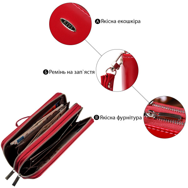 Кошелек женский из экокожи KIVI 19054 Розовый