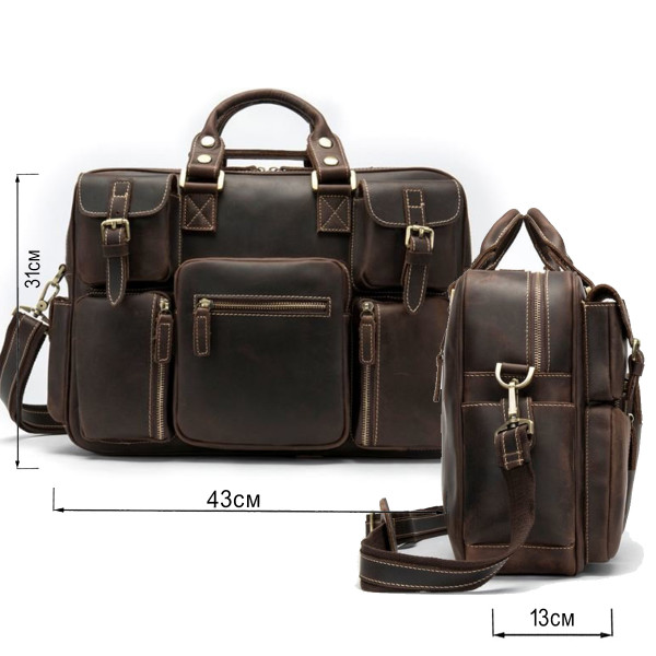 Сумка мужская многофункциональная Vintage 14881 Коричневая